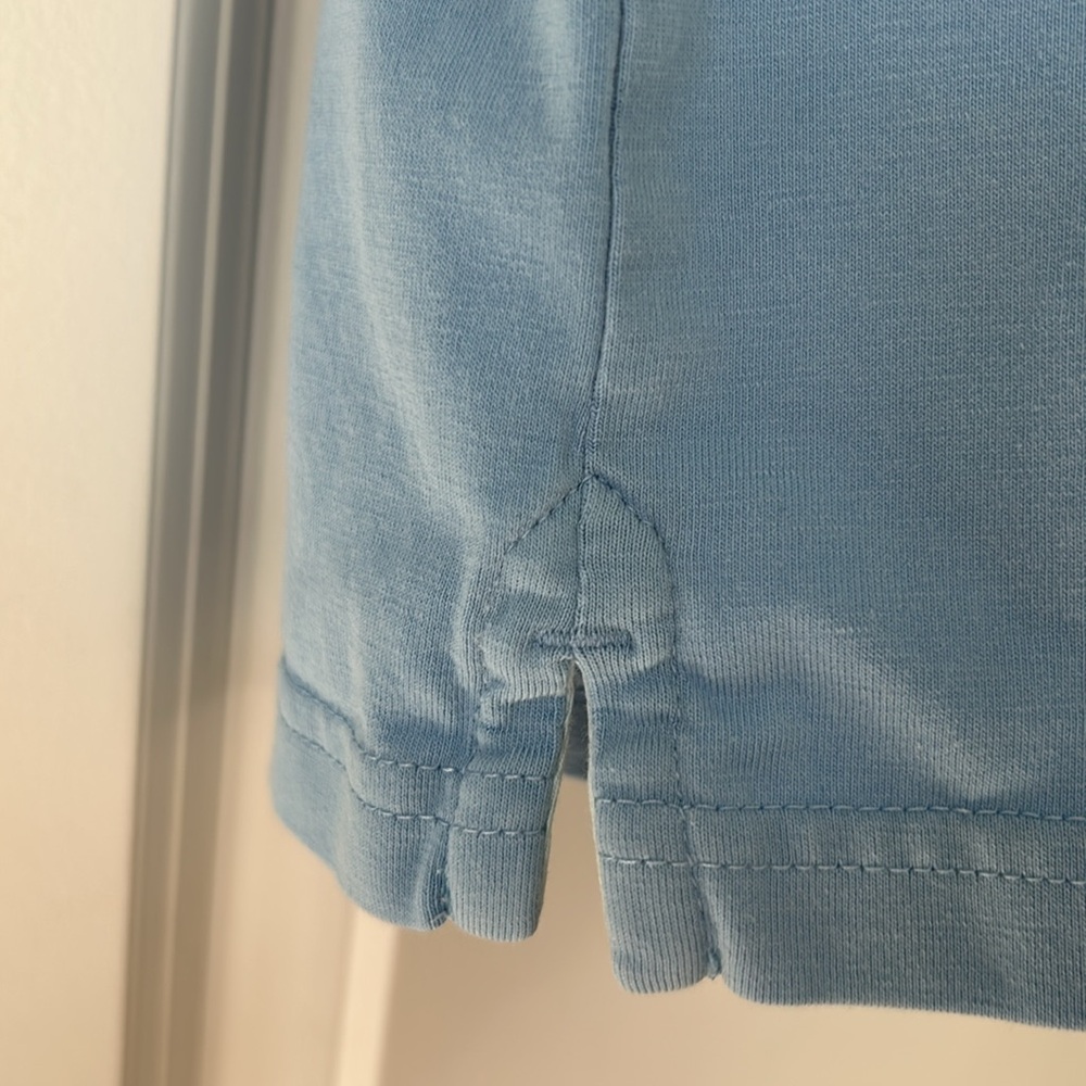 Fish Hippie Pima Cotton Polo Shirt w Logo & Permanent Collar Stays Youth XL Blue - Picture 5 of 11